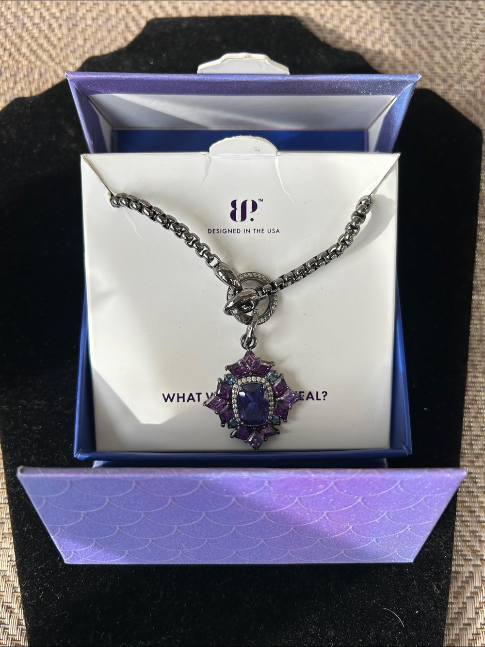 Bomb Party Sirens Collection Deep Sea Whisper Purple Tanzanite CZ necklace - Picture 1 of 5